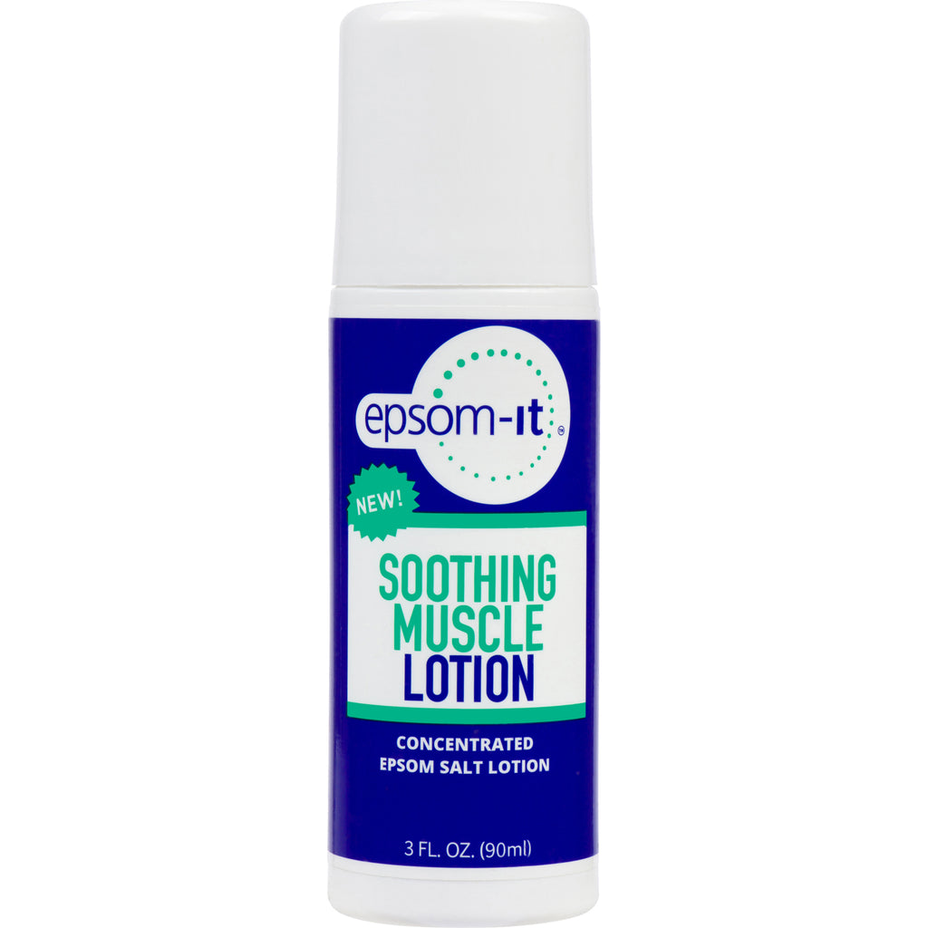 Epsom-It's Soothing Muscle Lotion Rollerball offers fast, deep relief for sore muscles and joints. This concentrated, natural Epsom Salt formula with Arnica is easy to apply and perfect for on-the-go use. Greaseless and fragrance-free.