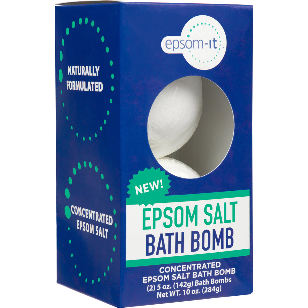 Experience deep relaxation with Epsom-It's Epsom Salt Bath Bomb. This no-frills, concentrated bath bomb eases aches and soreness with 7% Epsom Salt. Natural, paraben-free, and gentle on the skin, it's the perfect drop-and-soak solution for a rejuvenating bath.