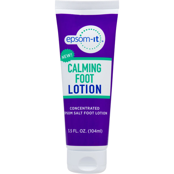 Epsom-It Calming Foot Lotion Tube soothes tingling feet with a concentrated Epsom Salt formula. Fortified with natural Urea, this all-natural, greaseless lotion provides deep relief for foot discomfort. Easy to apply and perfect for on-the-go use.